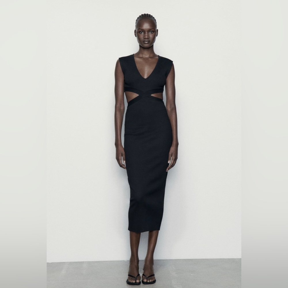 NWT Zara cutout rib fitted dress